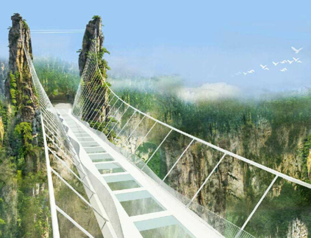 世界最长最高玻璃桥7月完工