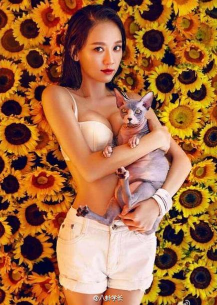 陈乔恩着黑色蕾丝内衣拍大片 风格似日本香艳写真照