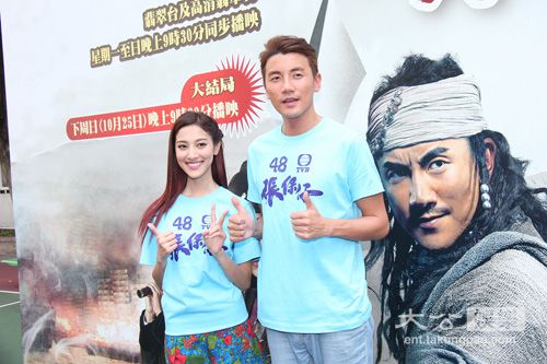 《张保仔》昨日于将军澳一中学举行宣传活动,演员洪永城(tony,陈凯琳
