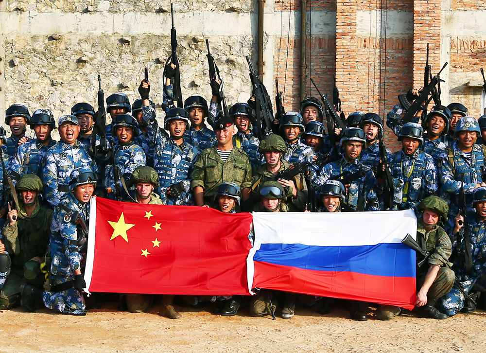 中俄海军陆战队启联合训练
