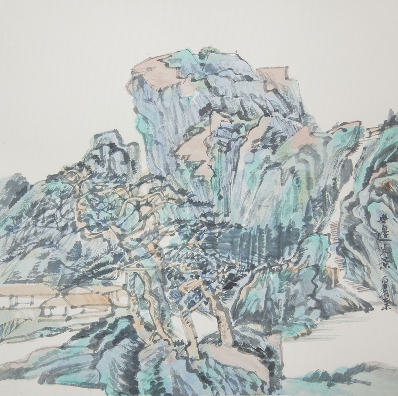 作品名称：山林遥想·2015之二-33x33cm-2015年