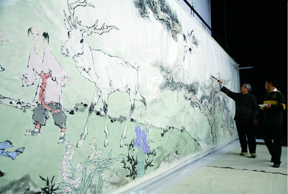 2008年为人民大会堂创作《唐人诗意图》