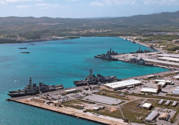 关岛美军基地鸟瞰图\法新社