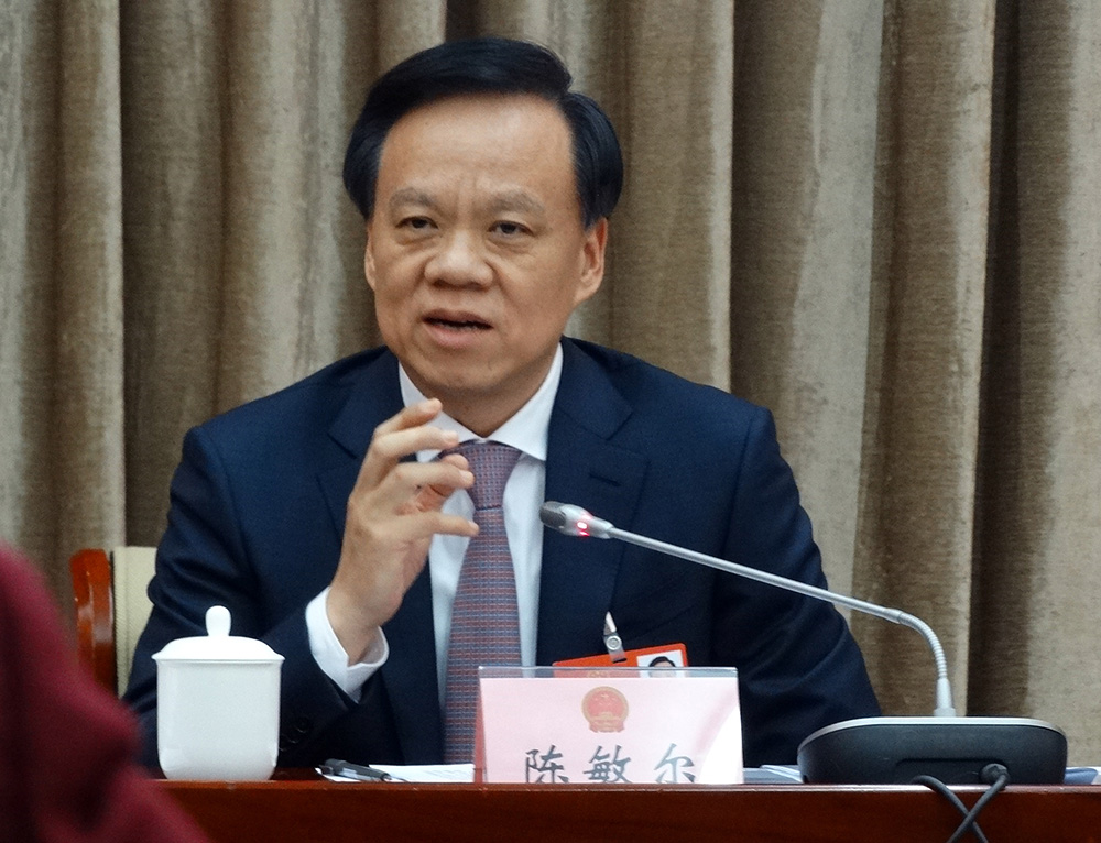 图:全国人大代表,重庆市委书记陈敏尔/ 大公报记者韩毅摄