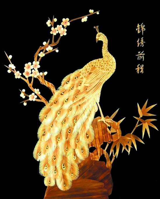 麦秆画栩栩如生的麦草艺术